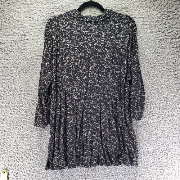 J. Jill Top Womens XL Black Floral 3/4 Sleeve Lightweight Relaxed Fit Blouse - Picture 8 of 9